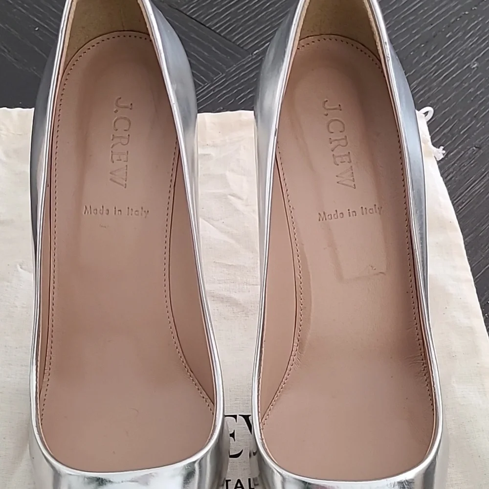 NWOT Vintage J. Crew Everly Mirror Metallic Pumps